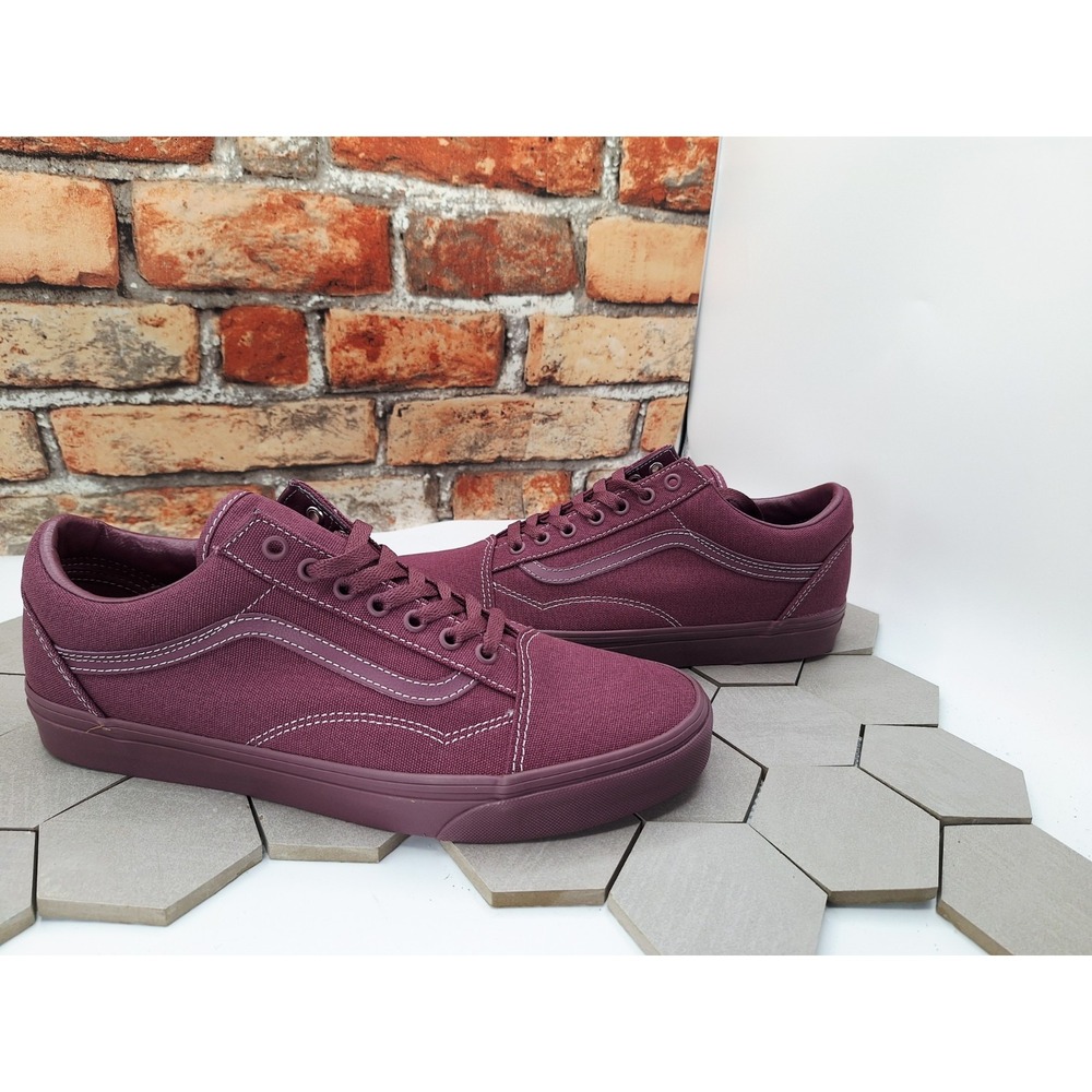 Vans OLD SKOOL Plum Wine Mono Burgundy Men Sz 10.5 Skateboard Shoes